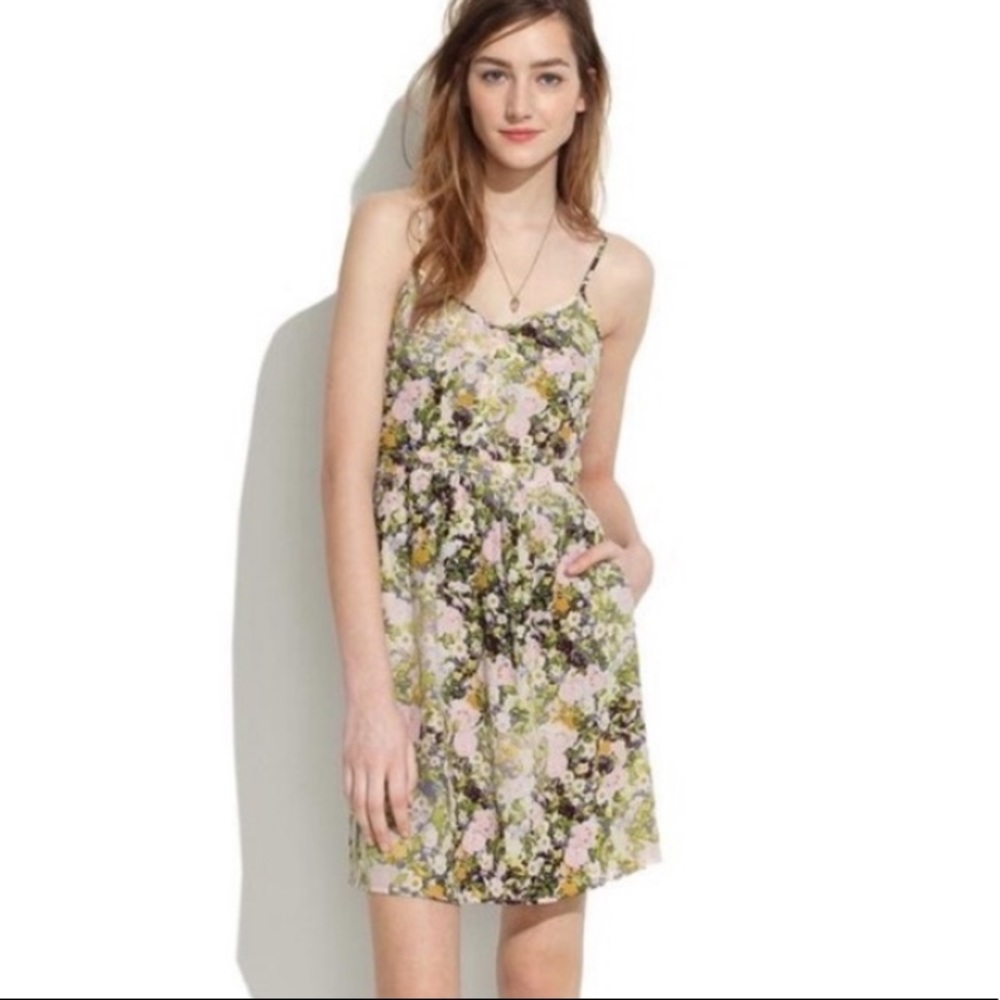 Madewell Sungarden Silk Cami Sun Dress Size 0 EUC